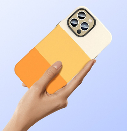 Усиленный трехцветный чехол для iPhone 13 Pro Max, мягкая текстура кожи, подкладка из микрофибры, цвет желтый