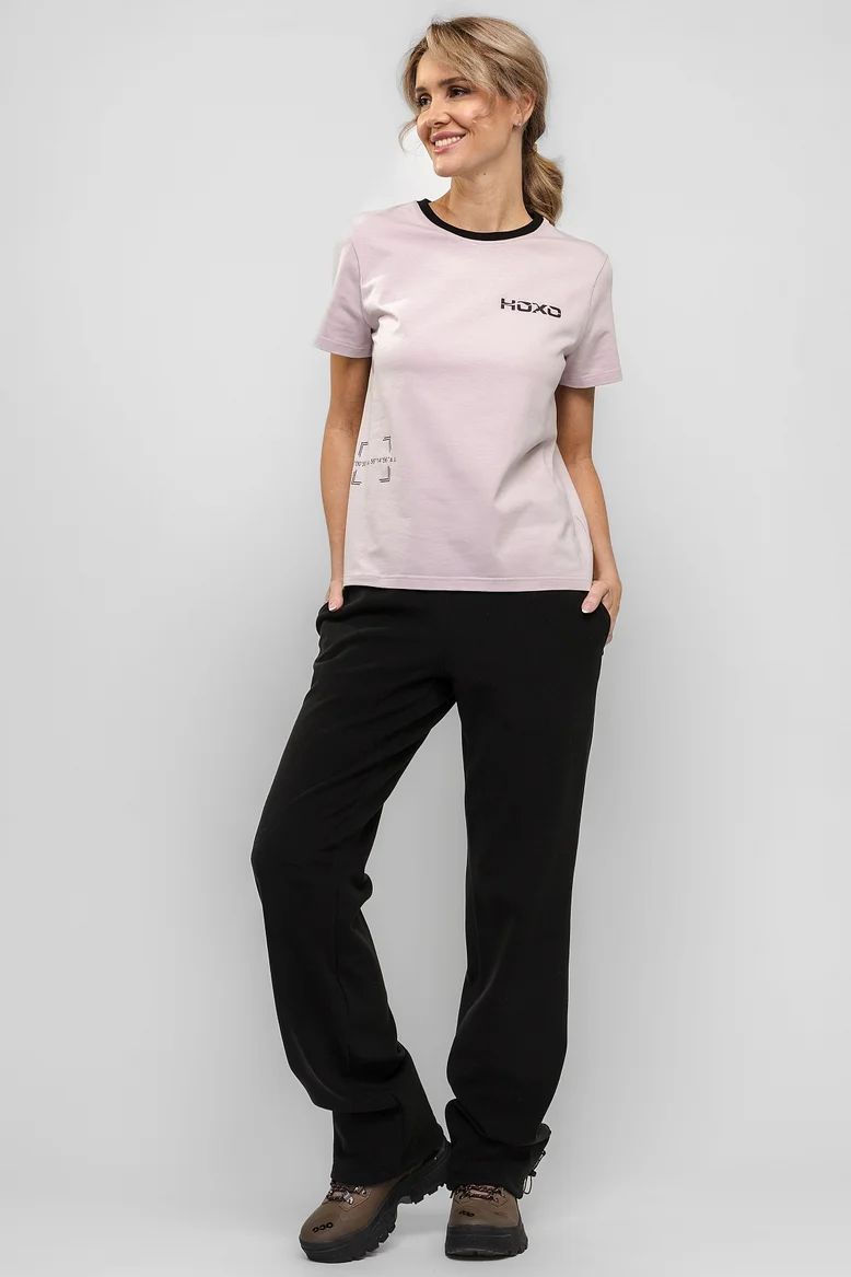 Футболка "НОХО" женская, цвет "Полярная роза"