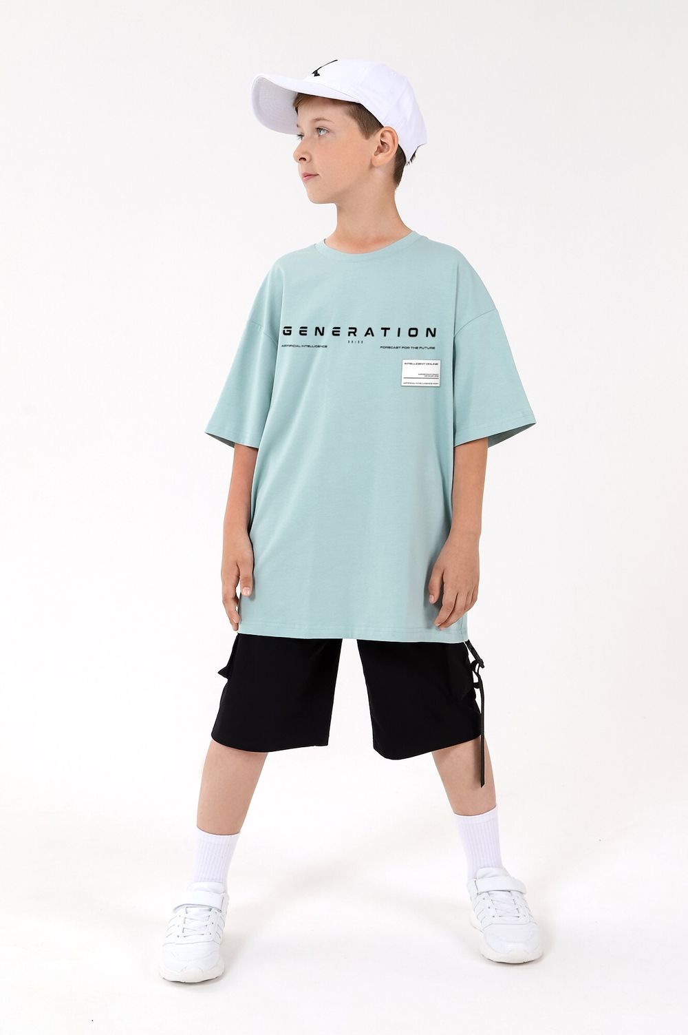 Фуфайка (футболка) для мальчика Леон-1 Виотекс ПЫЛЬНО-ГОЛУБОЙ