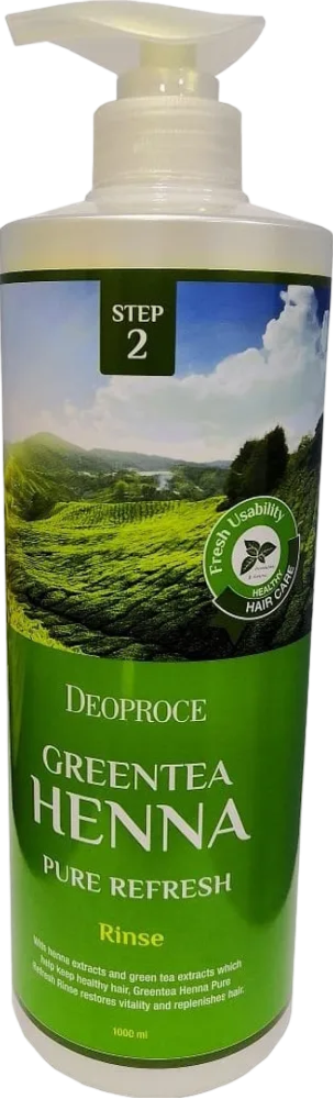 Deoproce Shampoo Greentea Henna Pure Refresh Шампунь для волос с зел. чаем и хной