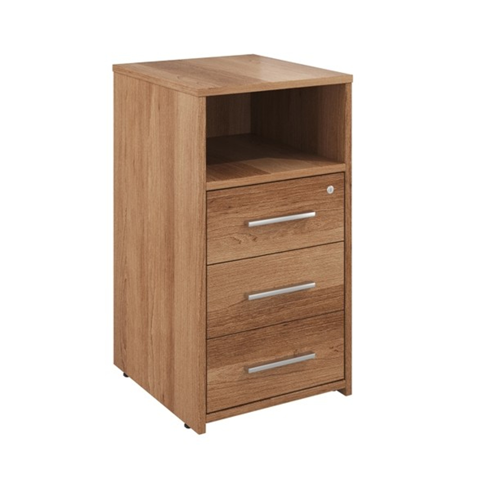 Тумба приставная с нишей, 3 ящика с замком КАНЦЛЕР