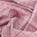 Варёный хлопок "Черная клетка на пудре, 1.5*1.5 см"