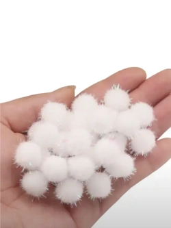 Помпоны декоративные с люрексом, 50шт