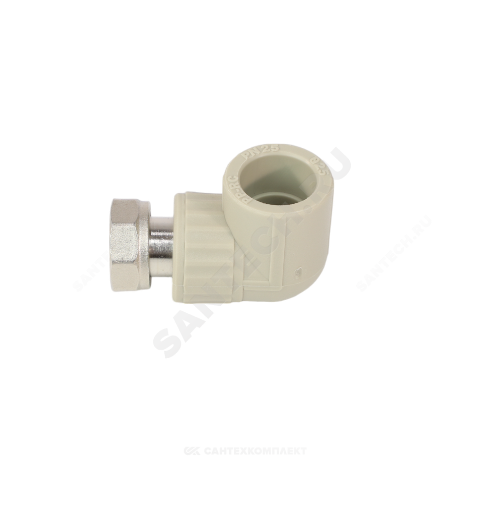 Угольник PP-R комбинированный серый Дн 20х3/4" с накидной гайкой VALFEX 10138120Г