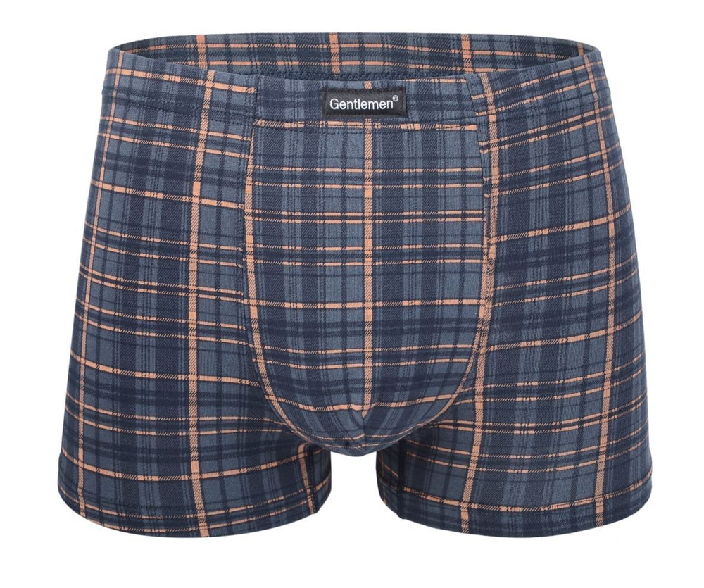 Хлопковые боксеры в клетку (Размер: L) (Цвет: темно-серый)