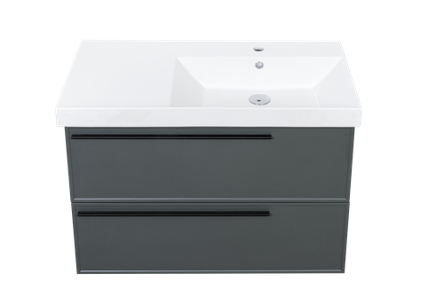 Тумба с раковиной La Fenice Elba Grigio Twin 90 см FNC-01-ELB-G-90-2 правая, серо-зеленая матовая