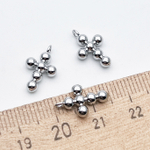 Подвеска Крест, цвет серебро (родий), размер 14,5*9 мм, цена за 1 шт