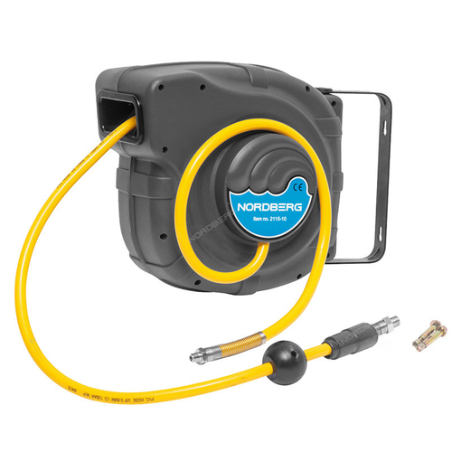 NORDBERG (2115-10G) Шланг на самоскручивающейся серой катушке, 14 м