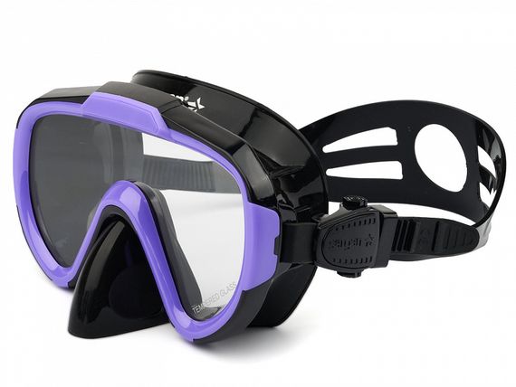 Набор маска+трубка в сумке Sargan Дайва-С черный/фиолетовый