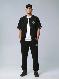 Бомбер с коротким рукавом от New Pole, черного цвета