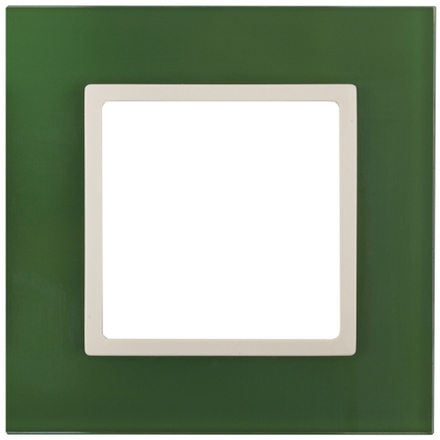 14-5101-27 ЭРА Рамка на 1 пост, стекло, Эра Elegance, зелёный+сл.кость