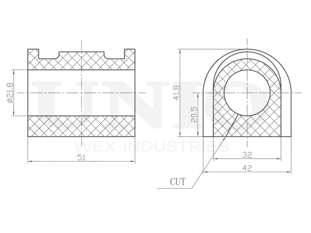 Втулка переднего стабилизатора UNIO RMP-10091