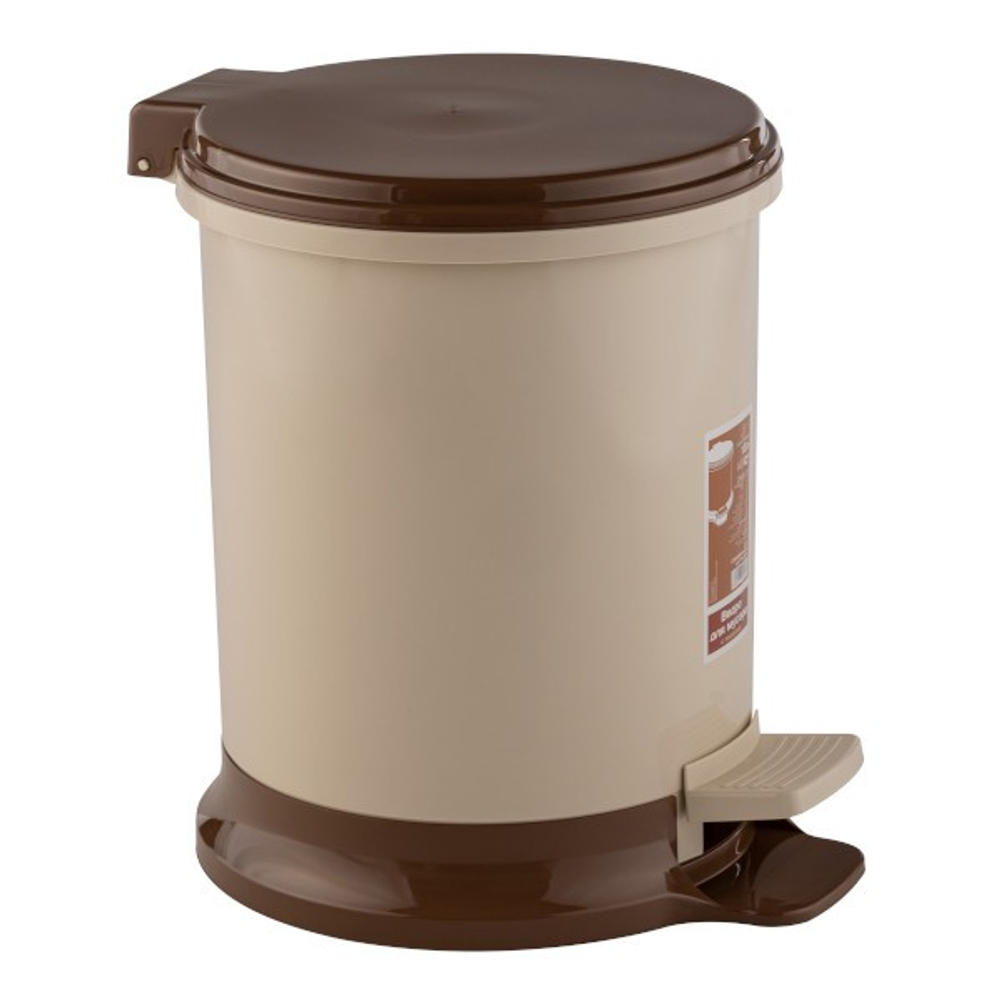 Ведро для мусора с педалью 7л цвет слоновая кость, устойчивое