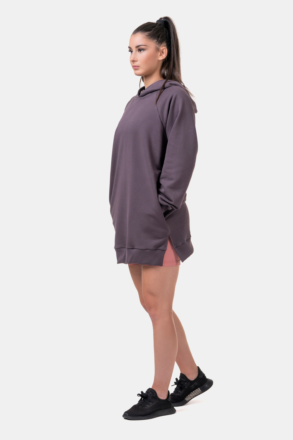 Толстовка женская Everyday HERO Long Sweatshirt with a hoodie 580 Каштановая