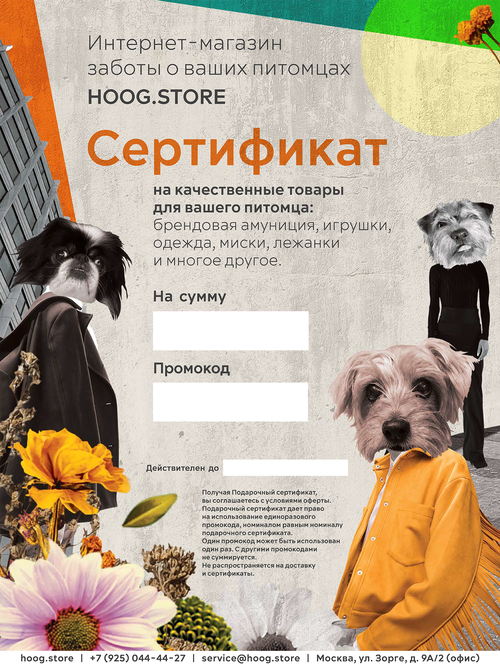 Электронный подарочный сертификат HOOG 7 000 руб.