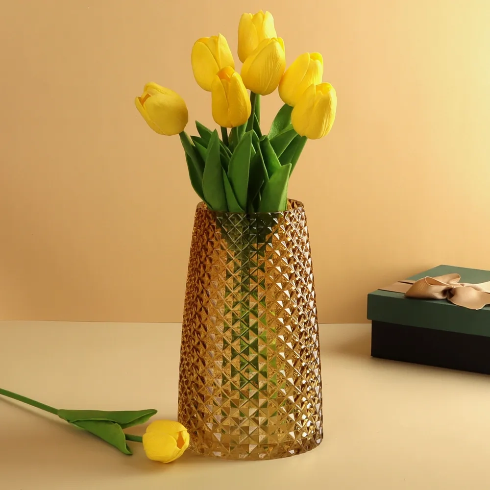 Ваза "Глория" 20см, цв.желтый