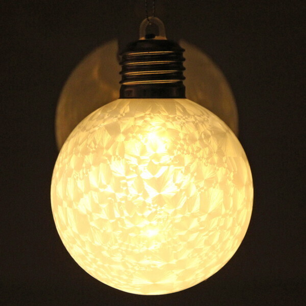 Шар новогодний с подсветкой 8 см «Льдинка», Теплый белый