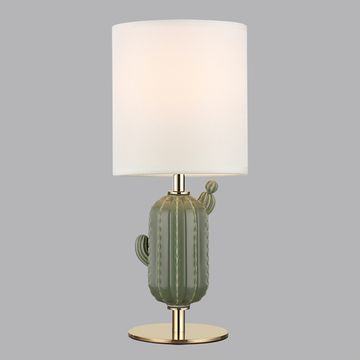 Настольная лампа 1*E27 5425/1TA золотой/зеленый/белый Modern Cactus Odeon Light Exclusive