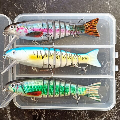 Искусственная приманка набор 3 шт воблер 8-ми секционный 11 см 17 г.