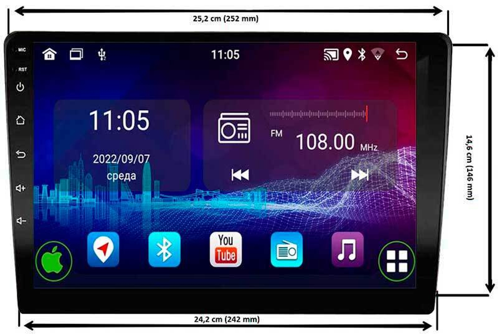 Topway TS7 1+16GB 8 ядер для Kia Rio 2017-2020 (тип2)