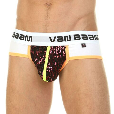 Оригинальные трусы-брифы с красными пайетками (Размер: S) (Цвет: красный)