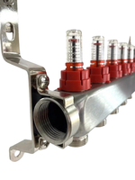 Коллекторная группа с расходомерами  Grema 1*3/4  9 вых. (НЕРЖ)