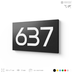 Номер на дверь 637, табличка на дверь для офиса, квартиры, кабинета, аудитории, склада, черная 120х70 мм, Айдентика Технолоджи
