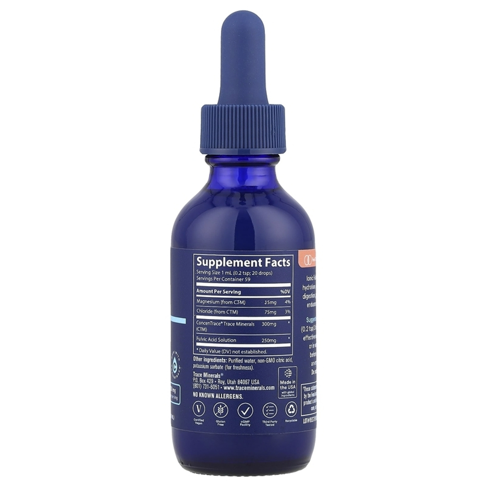 Trace Minerals Liquid Ionic Fulvic Acid 250 mg 59 мл , Ионная фульвокислота
