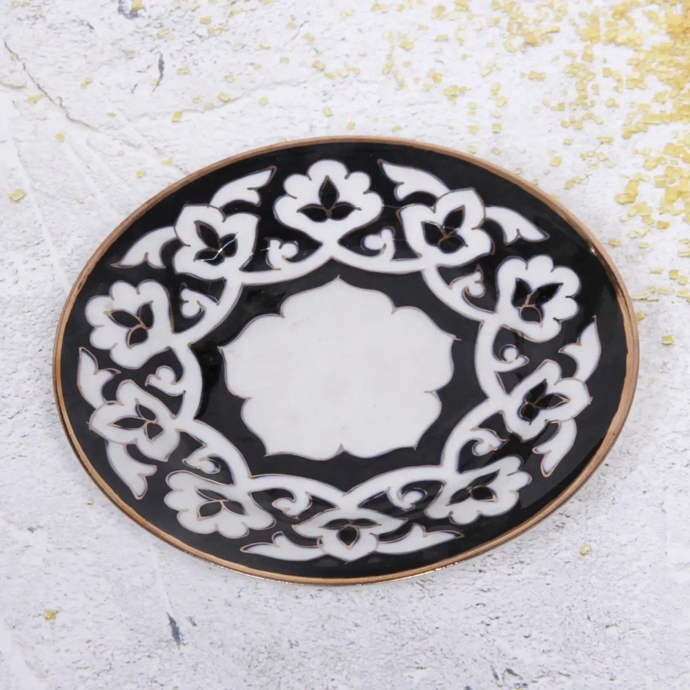 Тарелка десертная 17см «Пахта» с позолотой