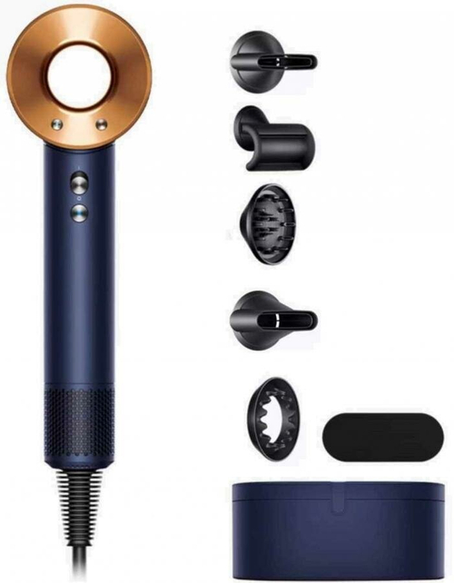 Фен Dyson Supersonic HD08, Prussian blue/bright copper, с кейсом для хранения (IN)