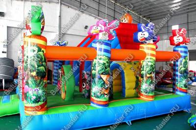 Коммерческий надувной батут "Звериный мир" 7*5*4 м