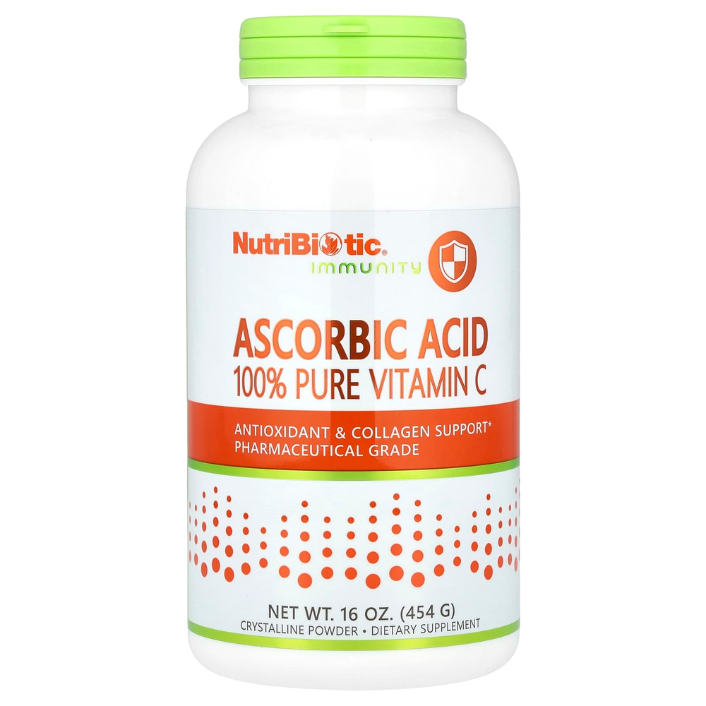 NutriBiotic, Immunity, аскорбиновая кислота, 100% чистый витамин C, кристаллический порошок, 454 г (16 унций)
