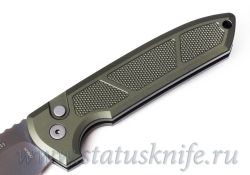 Нож Pro-Tech Rockeye Textured Green Smoky Gray DLC 3V Exclusiveфотография - 3