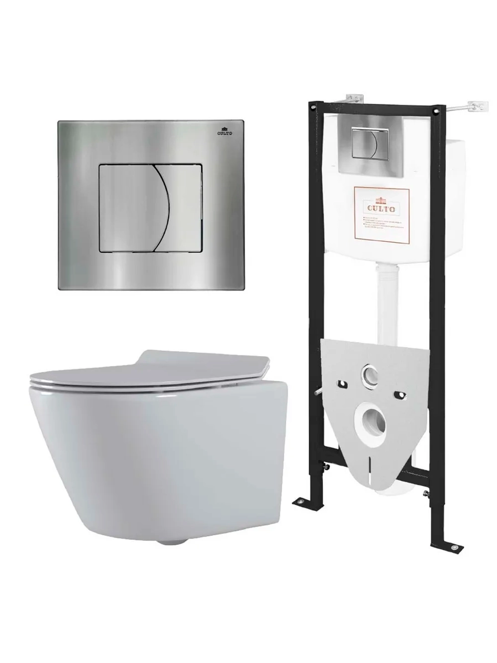 Инсталляция с подвесным унитазом TOR кнопка хром