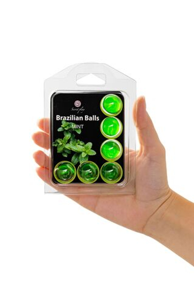 Набор из 6 шариков с массажным маслом Brazilian Balls с ароматом мяты