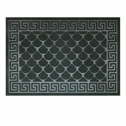 Коврик придверный 40х60 см, ЧЕРНЫЙ, грязезащитный, 430 г/м2, фактурный рисунок ЧЕШУЙКИ, ЛЮБАША, 701057