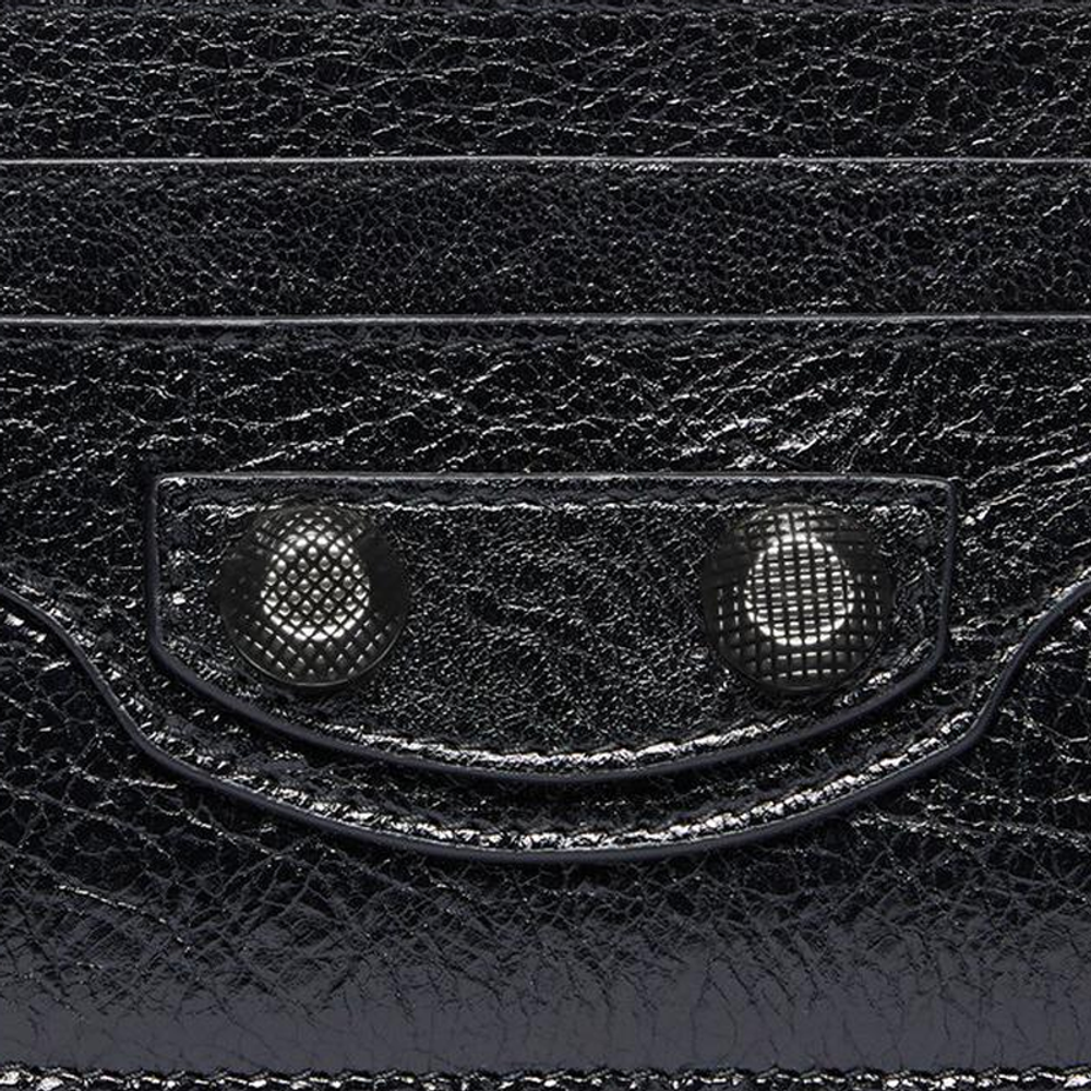Balenciaga Le Cagole Fine Grained Sheepskin Card Holder Card Holder Women"s Black