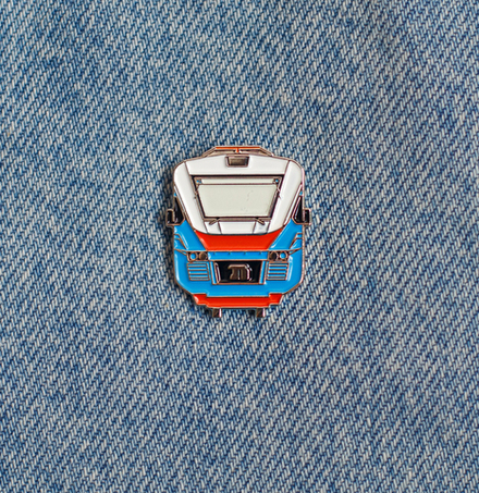 Значок электропоезд ЭП2Д голубой