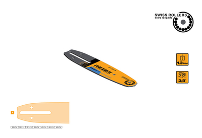 Rezer Profi 203 L 9 A Сварная многослойная направляющая шина для цепных пил