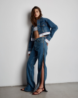 Джинсы на молнии синий