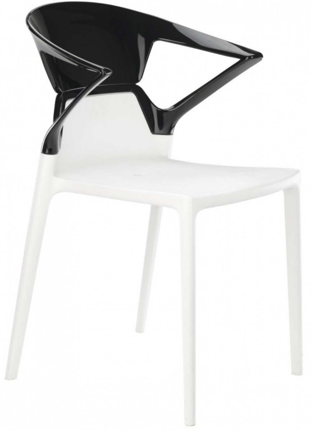 Кресло пластиковое Papatya Ego-K, белый, черный