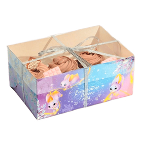 Коробка для 6 капкейков «Зайка милый», 23  16  10 см