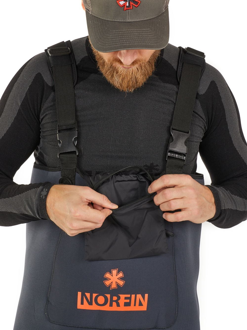 Полукомбинезон заброд. Norfin SHADOW NEOPRENE BOOTFOOT р.45-XL с сапогами резина