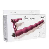 Бордовая вибронасадка 17см для двойного проникновения Lola Games Pure Passion Bunny Wine Red 1202-02lola