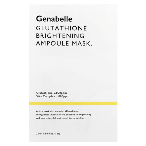 Genabelle, Осветляющая маска-ампула с глутатионом, 5 шт., По 25 мл (0,84 жидк. Унции)