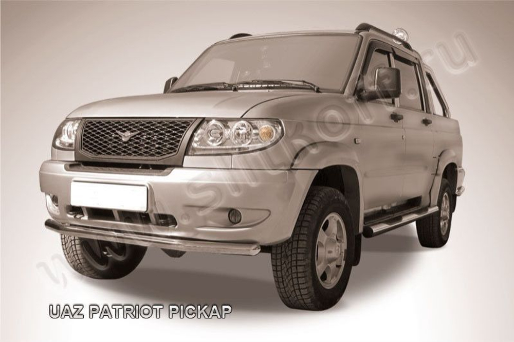 Защита переднего бампера (нержавейка) Uaz Pickup (2008-2014) d57