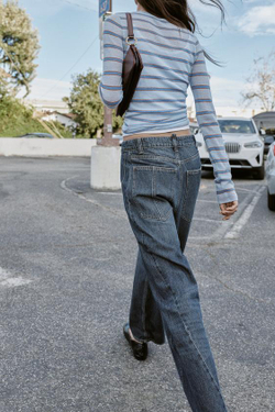 ZARA ДЖИНСЫ Z1975 WIDE LEG СВОБОДНОГО КРОЯ СО ШВАМИ, СИНИЙ