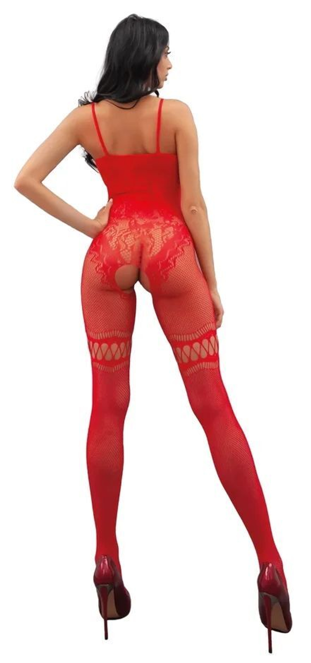 Кэтсьюит-сетка Valencia с интимным доступом (Размер: XL-XXL) (Цвет: черный)