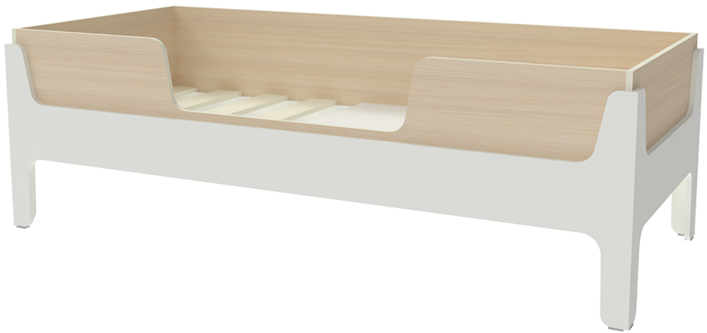 Кровать односпальная КарИВи Лотос  Белый   Дуб Молочный