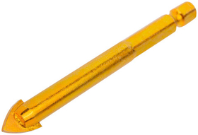 Сверло универсальное по кафелю, стеклу, керамограниту, бетону, кирпичу, шестигранный u-хвостовик под биту, 10х80 мм КУРС 35186